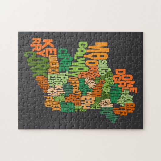 Ireland Eire County Text Map Legpuzzel (Horizontaal)