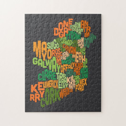 Ireland Eire County Text Map Legpuzzel (Verticaal)