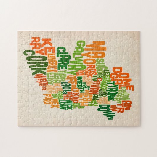 Ireland Eire County Text Map Legpuzzel (Horizontaal)