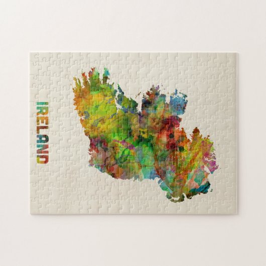 Ireland Eire Waterverf Map Legpuzzel (Horizontaal)