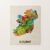 Ireland Eire Waterverf Map Legpuzzel (Verticaal)