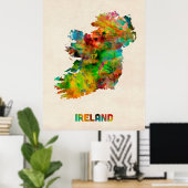 Ireland Eire Waterverf Map Poster (Thuiskantoor)