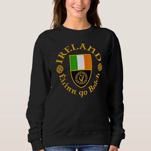 Ireland Éirinn go Brách Ireland Forever Celtic Har Trui (Voorkant)
