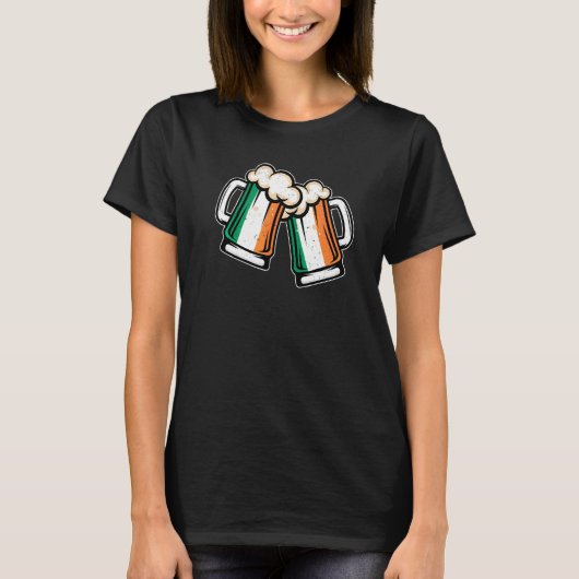 Ireland Flag Beer Mug  Cool Irish Beer T-shirt (Voorkant)