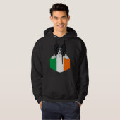 Ireland Flag Border Collie Dog In Pocket Hoodie (Voorkant volledig)