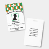 IRELAND FLAG Gepersonaliseerd Logo Foto-ID Naam Badge (Front & Back)