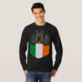 Ireland Flag Gordon Setter Dog In Pocket T-shirt (Voorkant volledig)