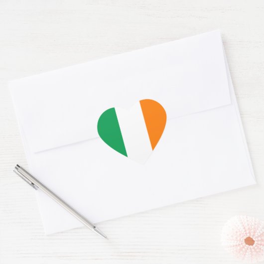 Ireland Flag Heart Sticker (Envelop)