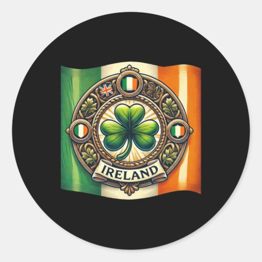 Ireland Flag Lucky Shamrock Sticker (Voorkant)