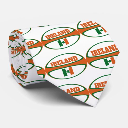 Ireland Flag Rugby Ball Stropdas (Opgerold)