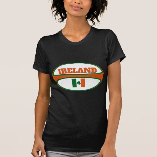 Ireland Flag Rugby Ball T-shirt (Voorkant)