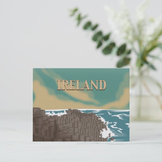 Ireland Giants Causeway Travel Poster Briefkaart (Staand voorkant)