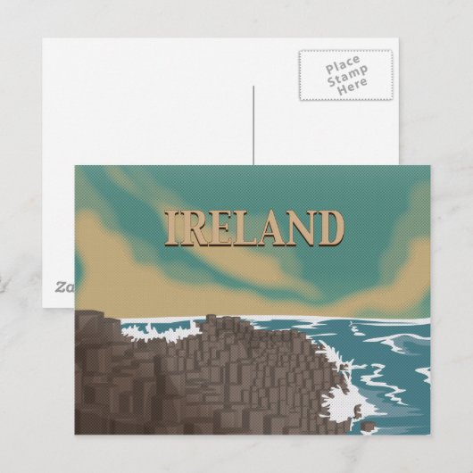 Ireland Giants Causeway Travel Poster Briefkaart (Voorkant / Achterkant)