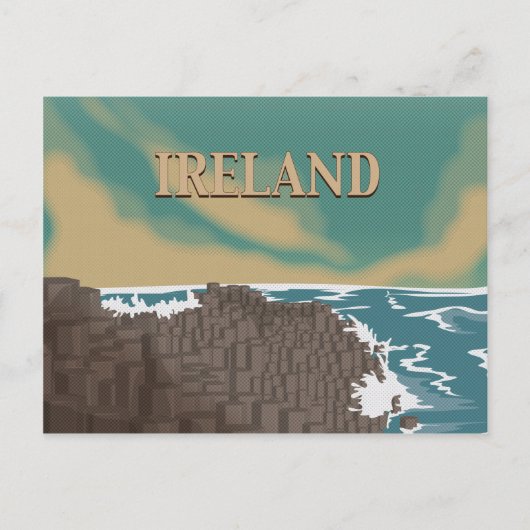 Ireland Giants Causeway Travel Poster Briefkaart (Voorkant)