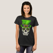 Ireland Gift Clover Mexican Irish Skull St Patrick T-shirt (Voorkant volledig)
