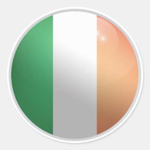 Ireland Glossy Circle Flag Ronde Sticker