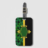Ireland green shamrocks, monogram/initialen toevoe bagagelabel (Voorkant (verticaal))
