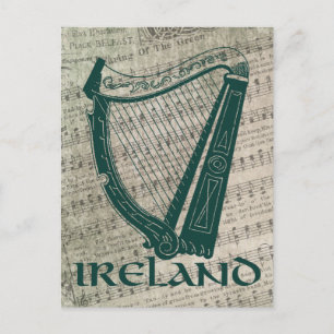 Ireland Harp Design, Irish Harp Briefkaart