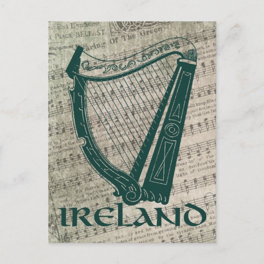 Ireland Harp Design, Irish Harp Briefkaart (Voorkant)