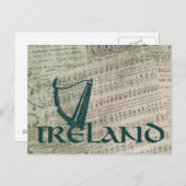 Ireland Harp Design, Irish Harp Briefkaart (Voorkant / Achterkant)