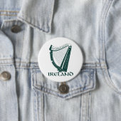 Ireland Harp Design, Irish Harp Ronde Button 7,6 Cm (In situ)