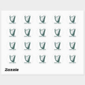 Ireland Harp Design, Irish Harp Ronde Sticker (Vel)