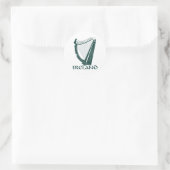 Ireland Harp Design, Irish Harp Ronde Sticker (Tas)