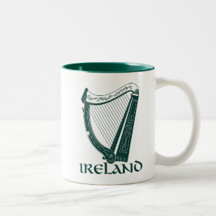 Ireland Harp Design, Irish Harp Tweekleurige Koffiemok