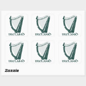 Ireland Harp Design, Irish Harp Vierkante Sticker (Vel)