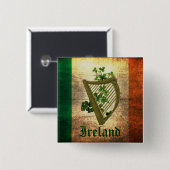 Ireland Harp Flag Digital Art Button (Voorkant /achterkant)