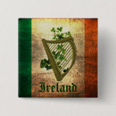 Ireland Harp Flag Digital Art Button (Voorkant)
