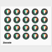 Ireland Heart Flag Ronde Sticker (Vel)