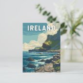 Ireland Illustration Travel Art Vintage Briefkaart (Staand voorkant)