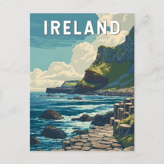 Ireland Illustration Travel Art Vintage Briefkaart (Voorkant)
