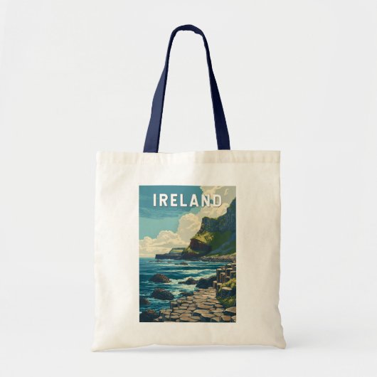 Ireland Illustration Travel Art Vintage Tote Bag (Voorkant)