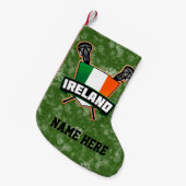 Ireland Irish Lacrosse Shield Christmas Stocking Kleine Kerstsok (Voorkant (Hangend))