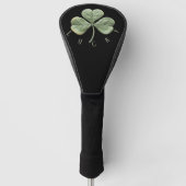 Ireland Irish Shamrock Lucky Black Golfheadcover (Voorkant)
