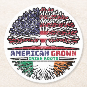 Ireland Irish US American USA United States Tree Ronde Kartonnen Onderzetter