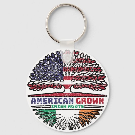 Ireland Irish US American USA United States Tree Sleutelhanger (Voorkant)
