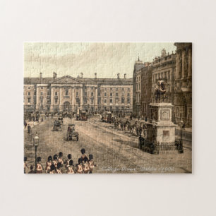Ireland Jigzaag puzzle, College Green Dublin c1905 Legpuzzel