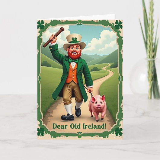 Ireland Leprechaun Celebration Card Kaart (Voorkant)