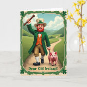 Ireland Leprechaun Celebration Card Kaart (Gele Bloem)