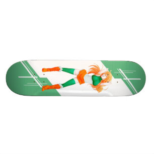 Ireland Manga Anime girl in Flag Irish Persoonlijk Skateboard