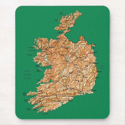 Ireland Map Mousepad Muismat (Voorkant)
