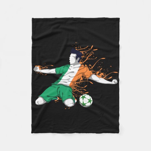 Ireland National Soccer - Irish Flag Footbyll Love Fleece Deken (Voorkant)