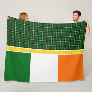 Ireland National Tartan, flag, Add afbeelding of n Fleece Deken