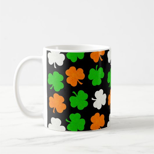 Ireland Papercut Shamrocks - Black Coffee Mok (Links)