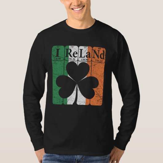 Ireland Periodic Table Elements Irish Flag Shamroc T-shirt (Voorkant)