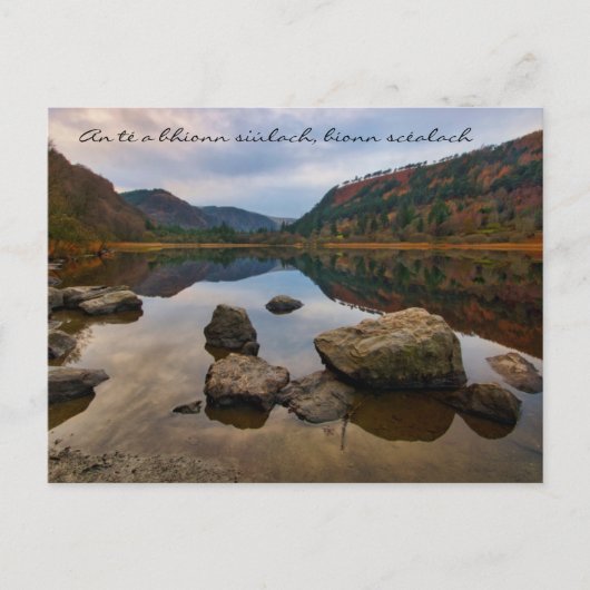 Ireland Photographic River Scene with gaelic quote Briefkaart (Voorkant)