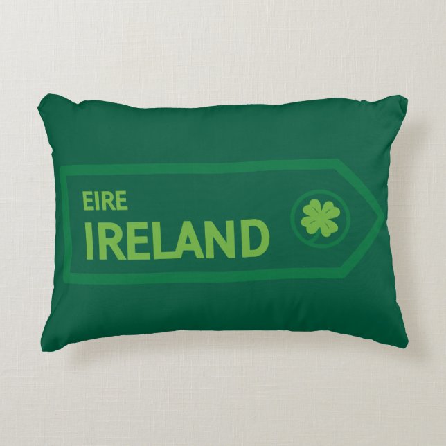 Ireland Road Sign Accent Kussen (Voorkant)